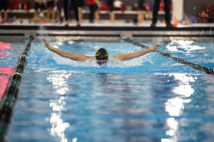 Mackenzie Faulkner during a butterfly race on Nov. 23.