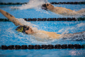Sam Kuntz races to finish a backstroke lap on Nov. 23.