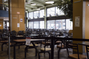 Dining areas restricted and blocked off