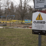 Closed signs appeared at city parks