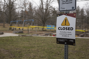 Closed signs appeared at city parks