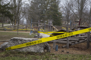 Exhibition Park. Across the city, parks have been closed and access has been restricted.